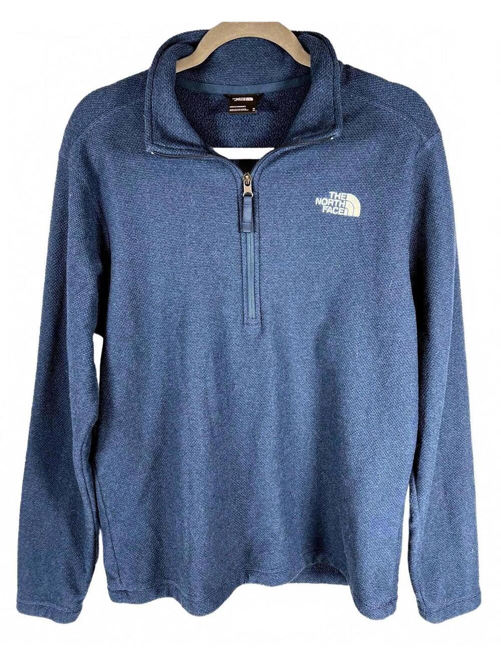 Mens The North Face:Textured Cap Rock Quarter-Zip Blue Outdoor Gorpcore Size Med
